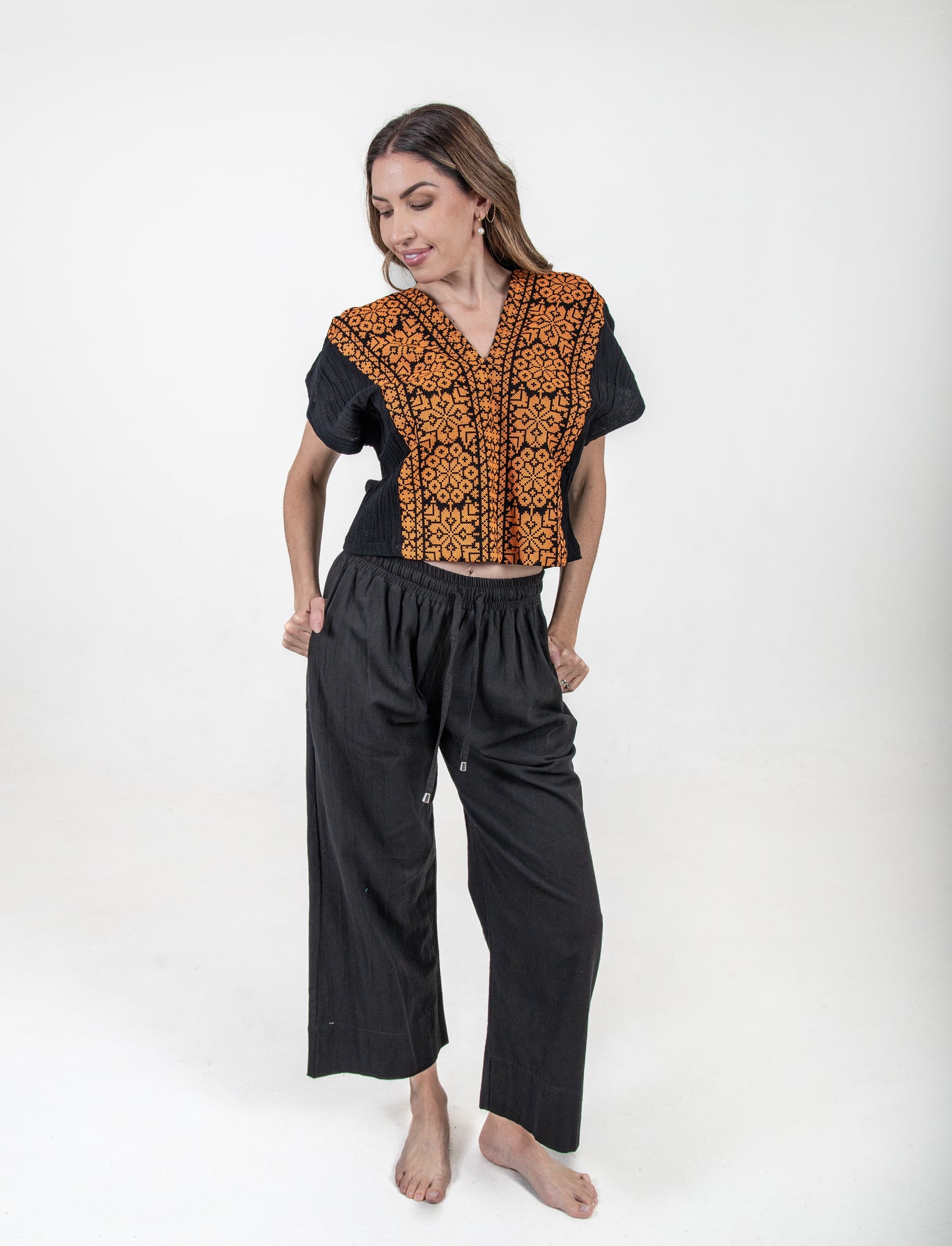 Crop Top Media Noche