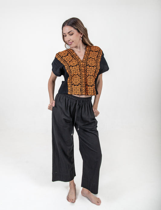 Crop Top Media Noche